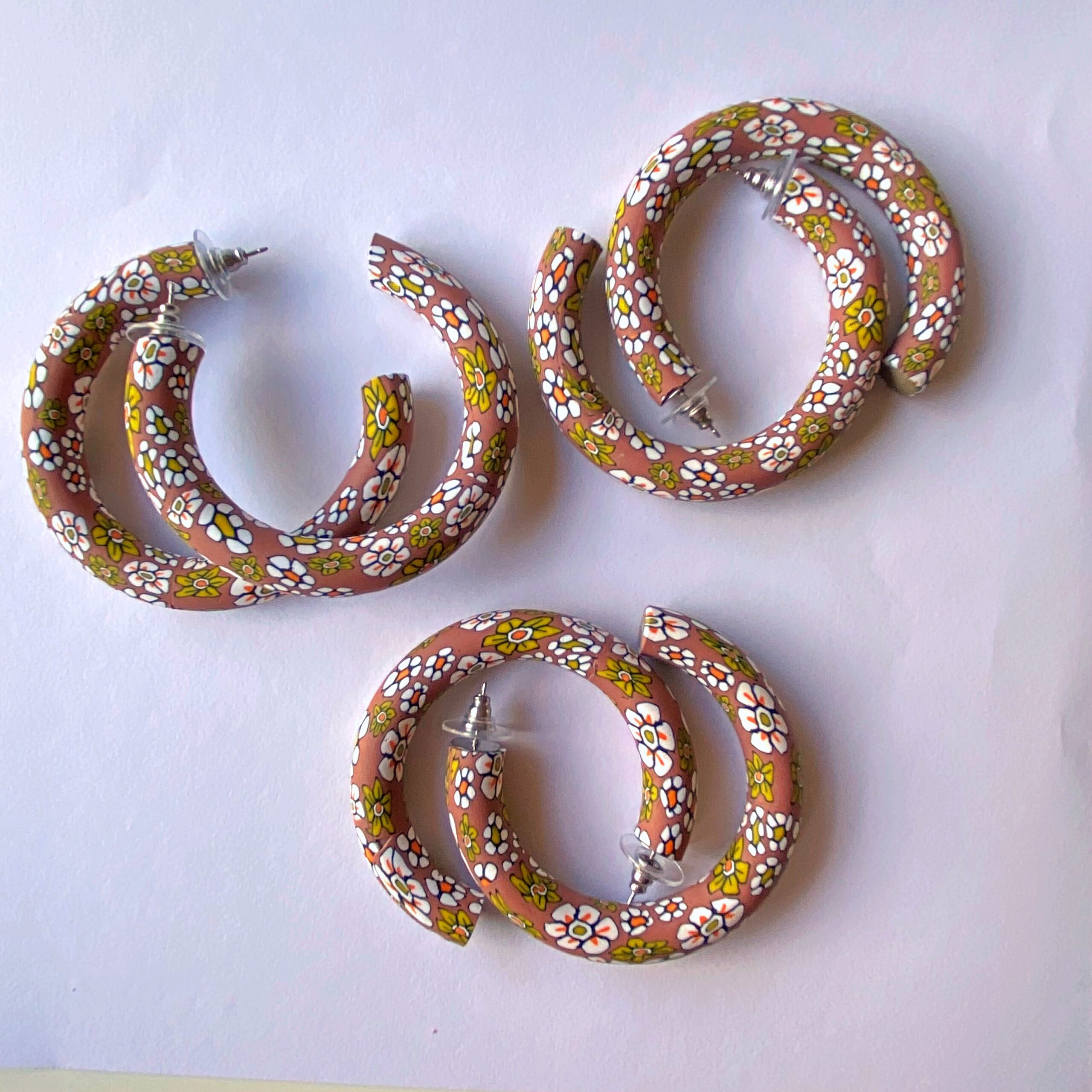 Retro Floral Hoops (large)