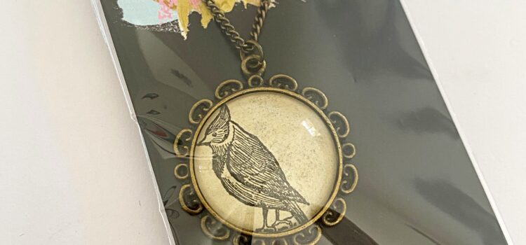 Bird Illustration – Glass tile necklace